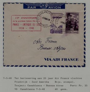 Morocco/Argentina airmail cover 7.3.48