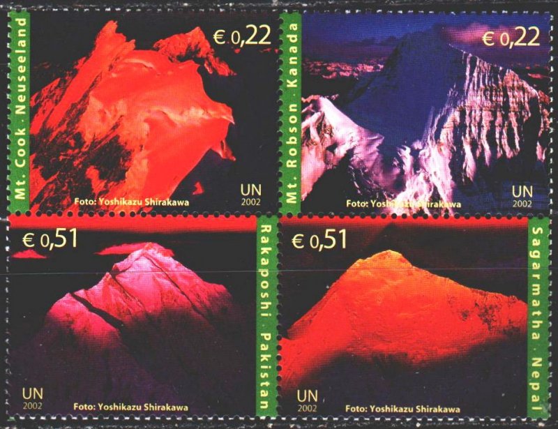 UN Vienna. 2002. 363-66. The mountains. MNH.