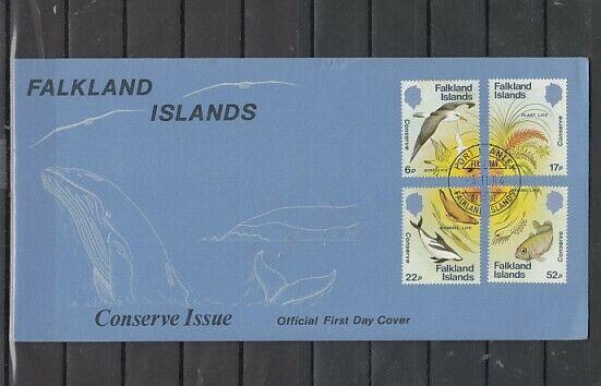 Falkland Is. Scott cat. 412-415. Marine Life issue. First day cover.