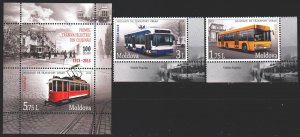 Moldova. 2013. 850-51, bl 65. Trams. MNH.