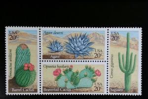 1981 20c Desert Plants, Block of 4 Scott 1942-45 Mint F/VF NH