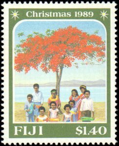 Fiji #615-618, Complete Set(4), 1989, Christmas, Never Hinged