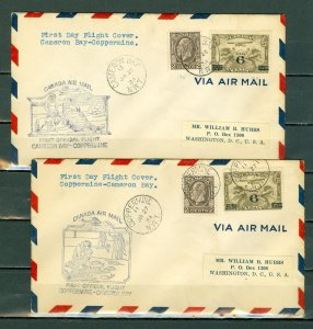 CANADA 1934 CAMERON BAY-COPPERMINE.. RETURN FIRST FLIGHT AIR COVERS...#C3+C196