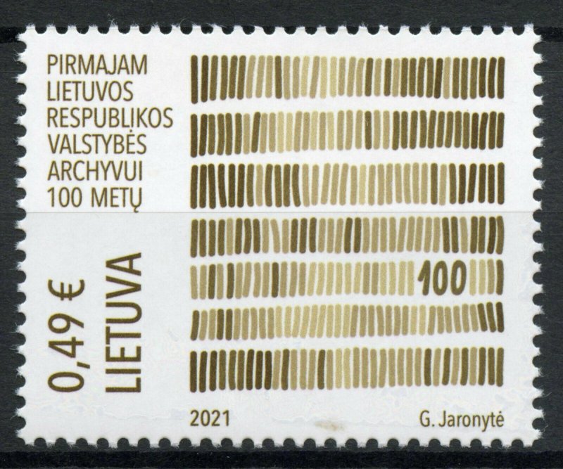 Lithuania Stamps 2021 MNH Lithuanian State Archives 100 Years 1v Set 