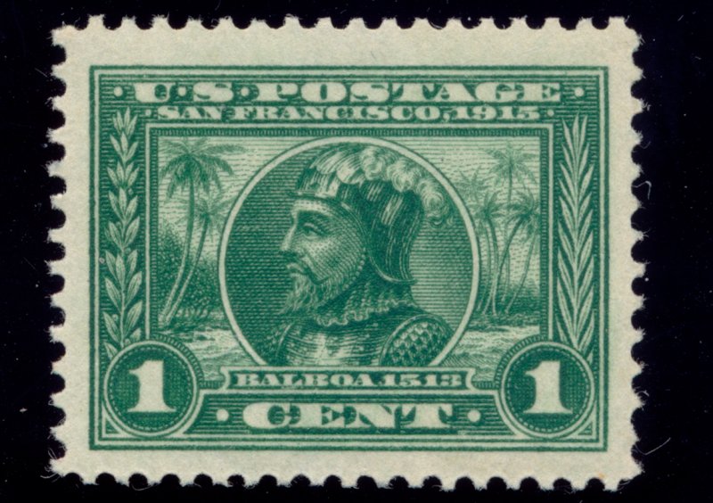 US 397 1c 1913 Panama Pacific Exposition Balboa perf 12 green VF NH PSAG cert