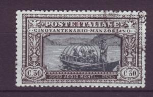 J21574 Jlstamps 1923 italy used #168 boat/lake como $180.00 2016 scv