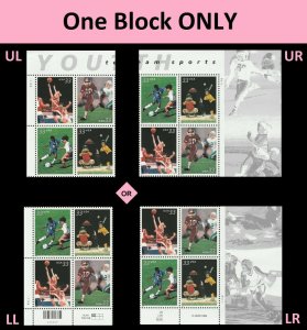 US 3399-3402 3402a Youth Team Sports 33c plate block P1111 4 MNH 2000