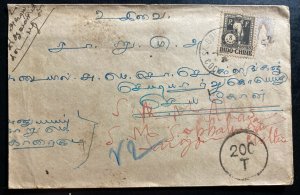 1926 Saigon Vietnam Indochina Cochina Postage Due Cover To Karachi India