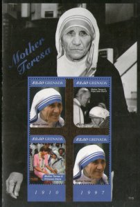 Grenada 2011 Mother Teresa of India Nobel Prize Winner Sc 3818 Sheetlet MNH 6332