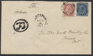 1902 Registered Cover Hotspur (Haliburton) ONT to Toronto via Tory Hill RPO