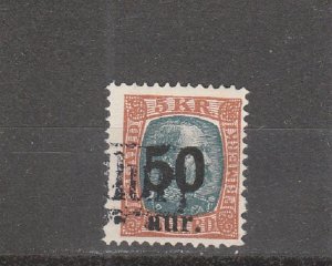 Iceland  Scott#  138  Used with Revenue Cancel  (1925 Surcharged)