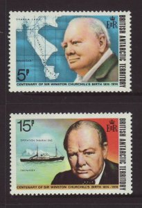 1974 Br Antarctic Terr Churchill Set Unmounted Mint SG61/62