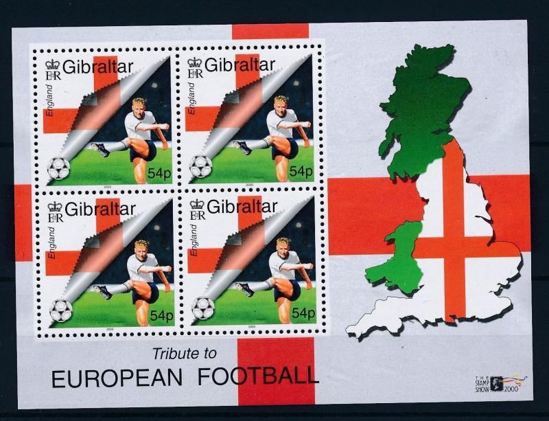 [43086] Gibraltar 2000 Sports European Cup Soccer Football England MNH Sheet