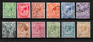 GB KGV 1924 SG418-429, ½d - 1/- BLOCK CYPHER, V GOOD USED SET OF TWELVE, Cat £60
