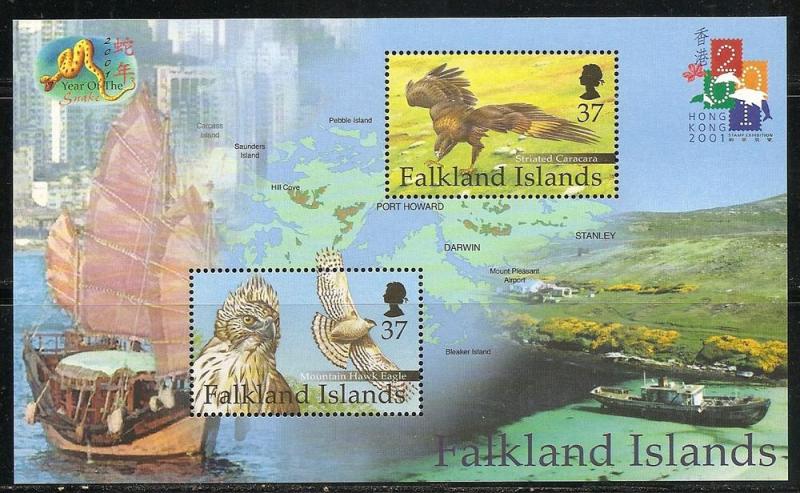 Falkland Islands 780 2001 Hong Kong Stamp Exhibition s.s....