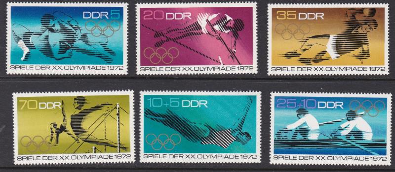 Germany - DDR # 1370-1373, B166-167, Munich Summer Olympics, NH, 1/2 Cat.