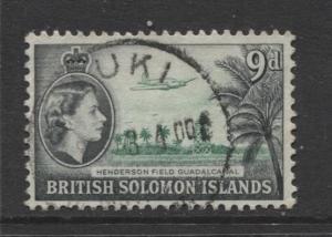 Solomon Is. - Scott 98 - QEII - Definitives -1956 -VFU - Single 9d Stamp