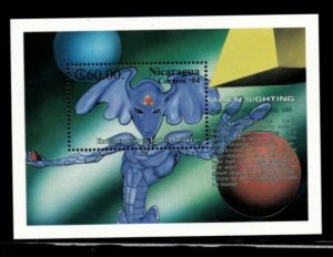 Nicaragua 1994 - Alien - Space - Souvenir Stamp Sheet - Scott #2022 - MNH