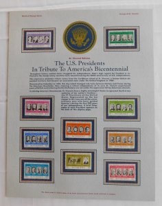 St Vincent 435-444 US Presidents American Bicentennial Mint w/ Display Card