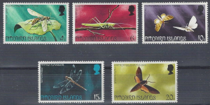 Pitcairn Islands  #151-5 mint, insects , issued 1975