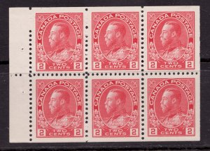 1917-22 Canada #106a Booklet Pane - 2¢ KGV Admiral Stamp - MNH vf cv $120