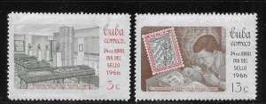 Cuba 1102-1103 1966 Stamp Day set MNH