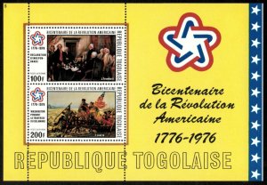 Togo 1976 - US Revolution, Interphil OVPT - Souvenir Sheet - C283a - MNH