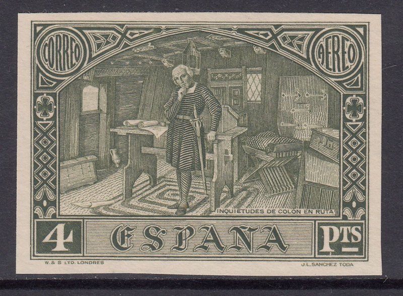 1930 SPAIN CHRISTOPHER COLUMBUS AIR POST IMPERF (ED.557s) MNG VF