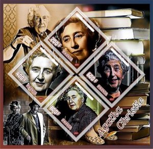 Stamps.Writers. Agatha Christie 2021 year 1+1 sheets perforated Rwanda