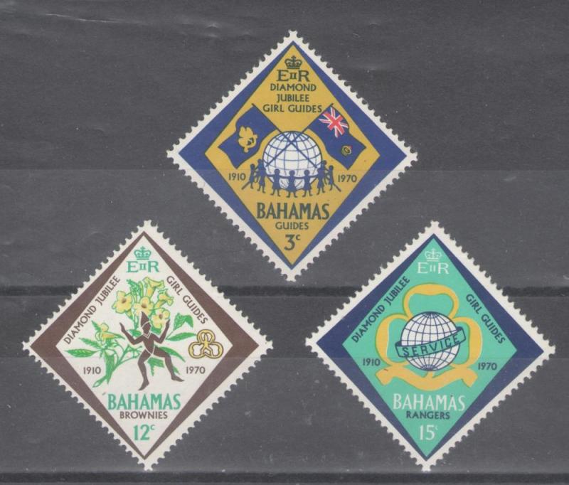 Bahamas 1970 Girl Guides Scott # 298 - 300 MNH