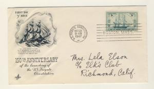 US - 1947 - Scott 951 FDC 3c Frigate Constitution (Art Craft Cachet)