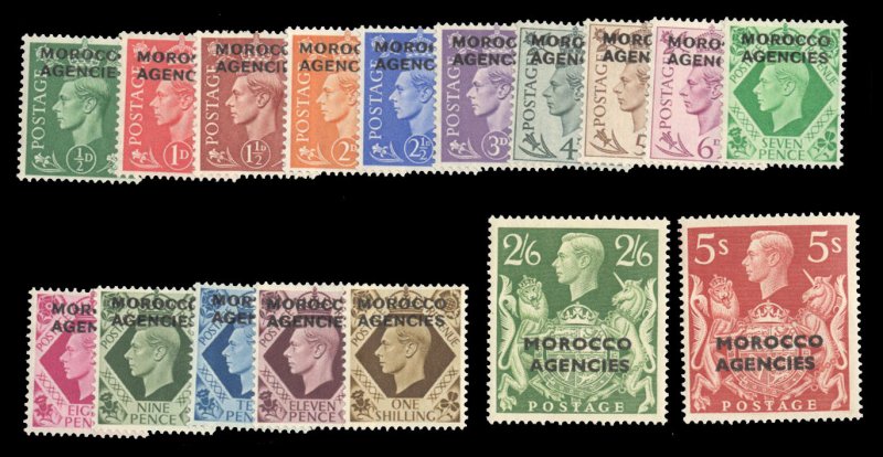 British Commonwealth - Great Britain, Offices in Morocco #246-262 Cat$86.15, ...