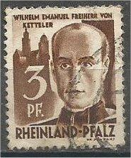 RHINE PALATINATE, 1947, used 3pf, von Ketteler, Scott 6N2