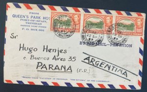 1947 Port Of Spain Trinidad & Tobago Hotel Airmail Cover To Parana Argentina