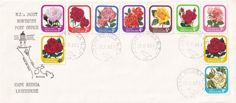 SA14 New Zealand 1982 Most Northern Post Office with Flower stamps, used cover