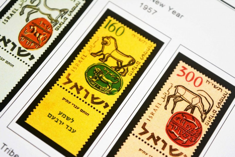 COLOR PRINTED ISRAEL [+TABS] 1948-2020 STAMP ALBUM PAGES (378 illustrated pages)