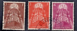 Luxembourg (1957) - Scott # 329 - 331,  Used