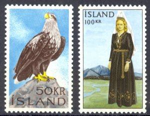 Iceland Sc# 378-379 MNH 1965-1966 White-tailed Sea Eagle & National Costume