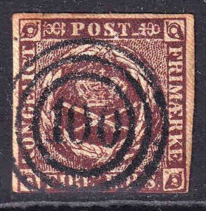 DENMARK 2 #100 GAABENSE CANCEL F/VF SOUND $95 SCV