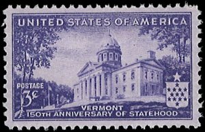 U.S. Scott # 903  1941 3c lt vio  Capitol Bldg. at Montpelier  mint-nh- vf