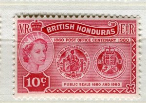 BRITISH HONDURAS; 1950s early QEII Pictorial issue Mint hinged 10c. value