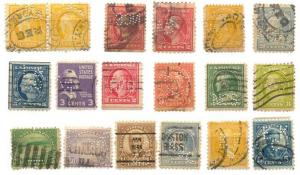 USA 18 used values, perfins(12)