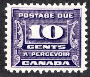 J14, Scott, 10c, VF, 3rd issue, MLHOG, Canada Postage Due