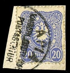 German Colonies, Samoa #Mi. V42 Cat€200, 1886 Forerunners, 20pf ultramarine...