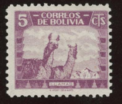 Bolivia Scott 253 MH* Llama stamp