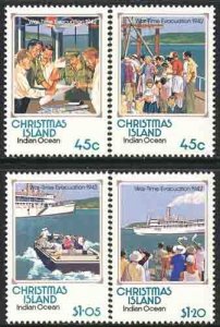 Christmas Island 1992 Sc 319-22 Wartime Evacuation Stamp MNH