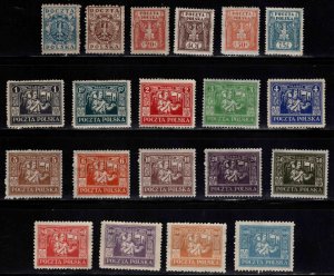 Poland Scott 170-190 complete set mint no gum.