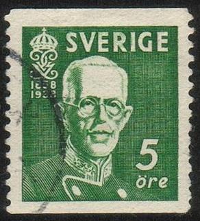Sweden#275- King Gustaf V - Coil - Used (Sw-010)