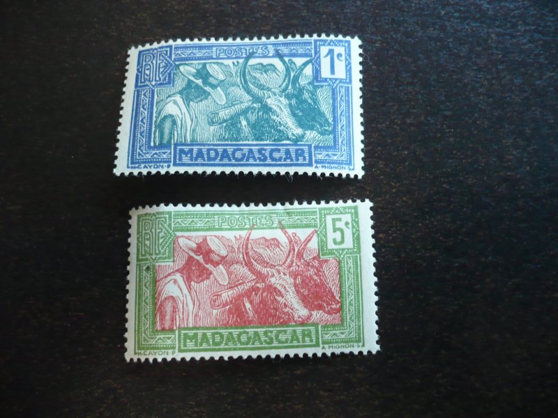 Stamps - Madagascar - Scott# 147, 150 - Mint Hinged Part Set of 2 Stamps