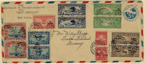 C8-C11 Used... Pairs on 1929 Graf Zeppelin cover Lakehurst to Friedrichshafen